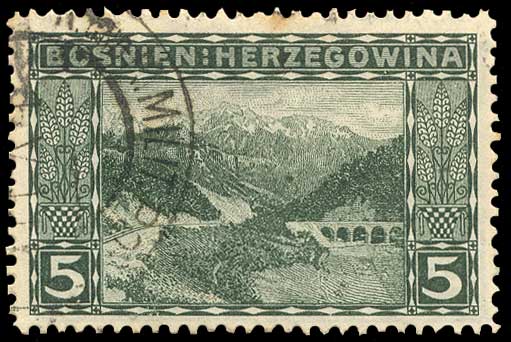 Color scan: Postage stamp of Bosnia and Herzgovina