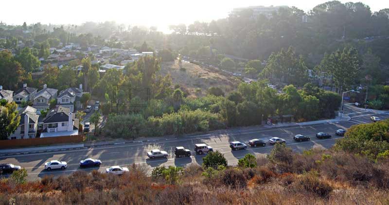 A view overlooking traffic entering Mesa College