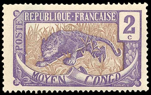 Color scan: Postage stamp of French Congo