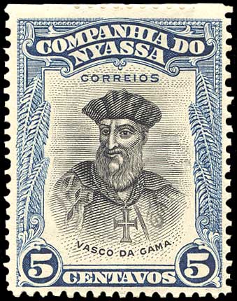 Color scan: Postage stamp of Nyassa