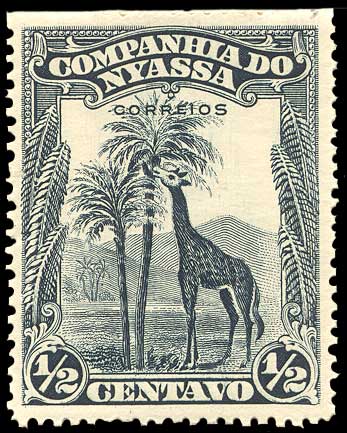 Color scan: Postage stamp of Nyassa