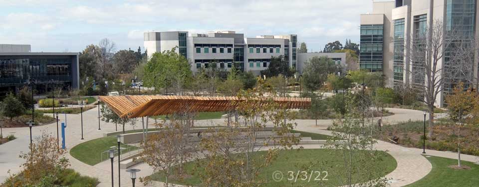 Elevated view of Quad, from East