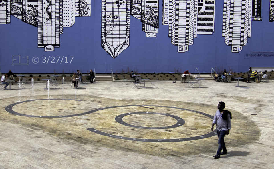 Color photo: View of Horton Plaza from across 4th ave. - Embedded text: 3/27/17