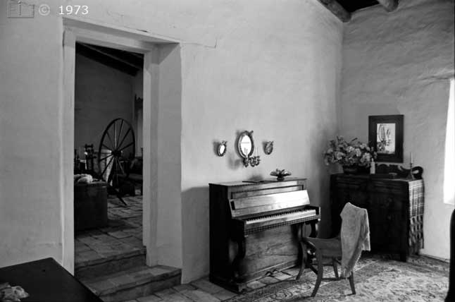 B/W photo: Interior view with period decorations  - Embedded text: 11/23/72