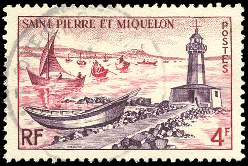 Color scan: 4 franc postage stamp