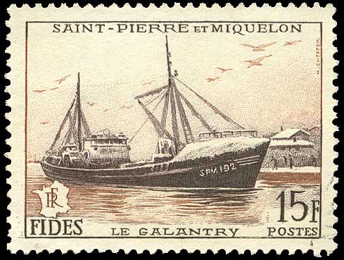 Color scan: 17 franc postage stamp