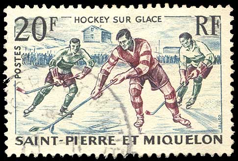 Color scan: 20 franc postage stamp